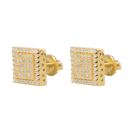 Aretes Plata Ley 925 Con Baño Oro Diamante Moissanita