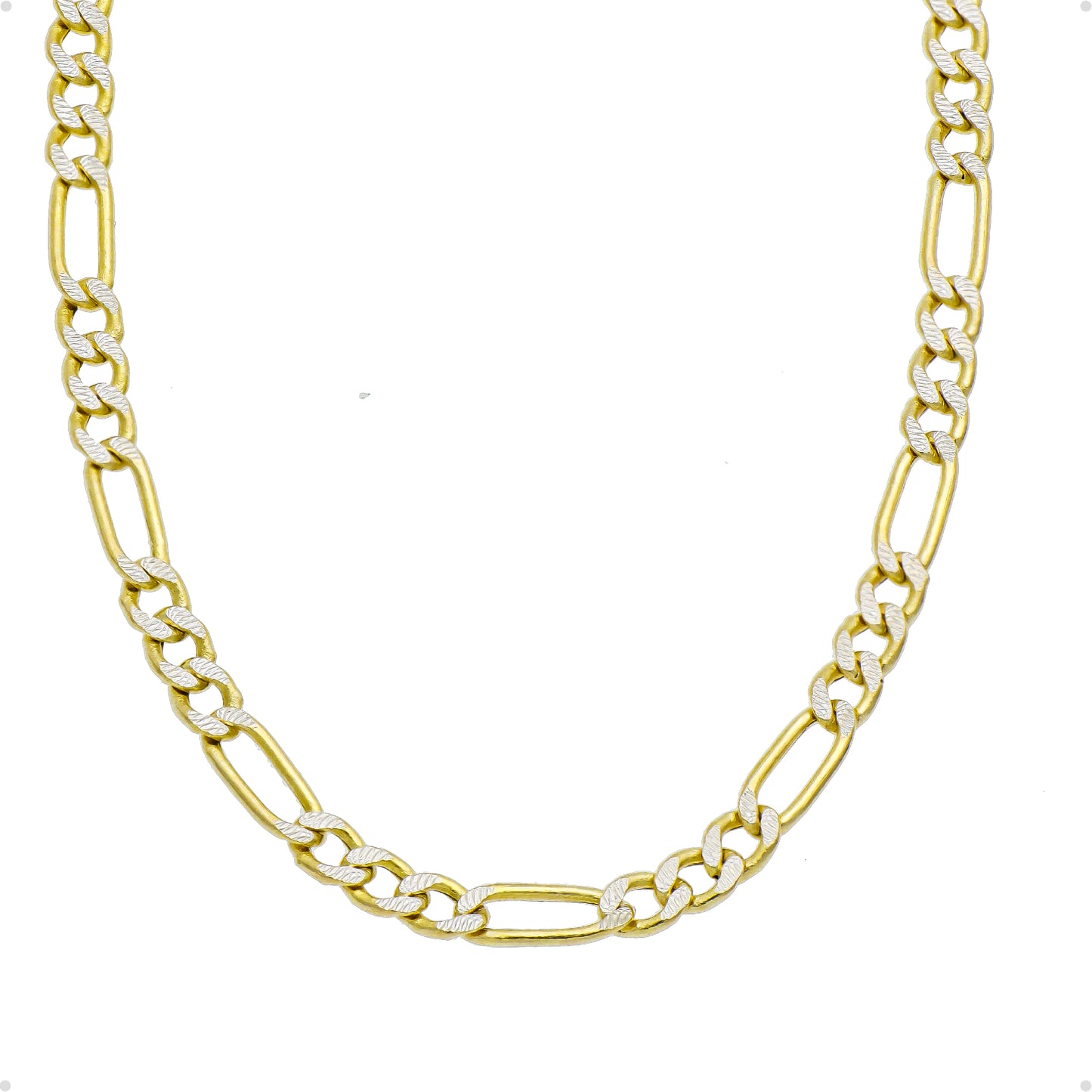 Cadena Figaro Diamantada Oro 10k 60cm - 2.2mm