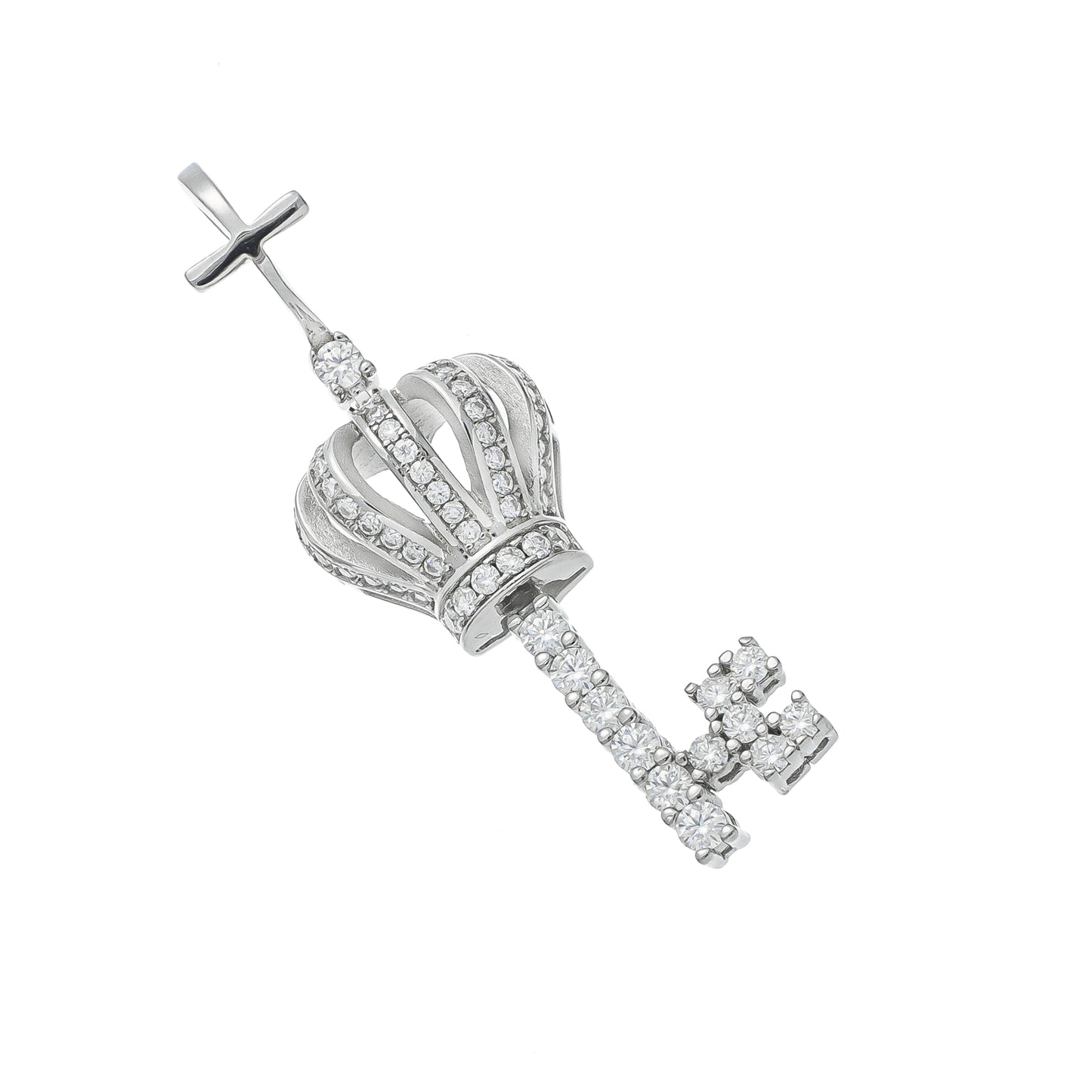 Llave Corona Plata 925 Moissanita